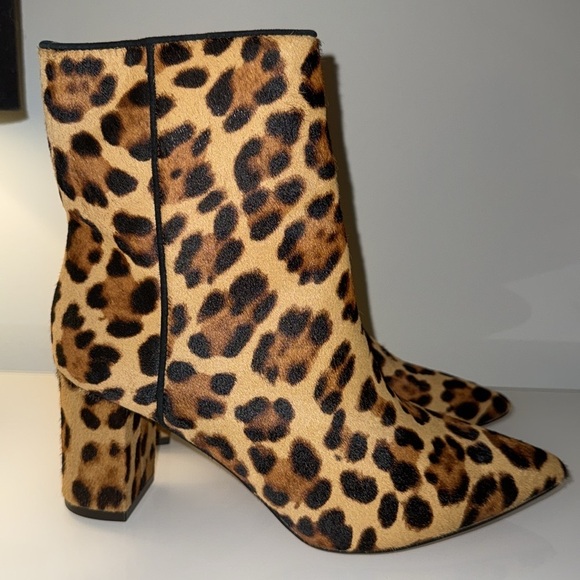 J.Crew Pointed-toe Sadie boots in leopard calf hair - Picture 2 of 4